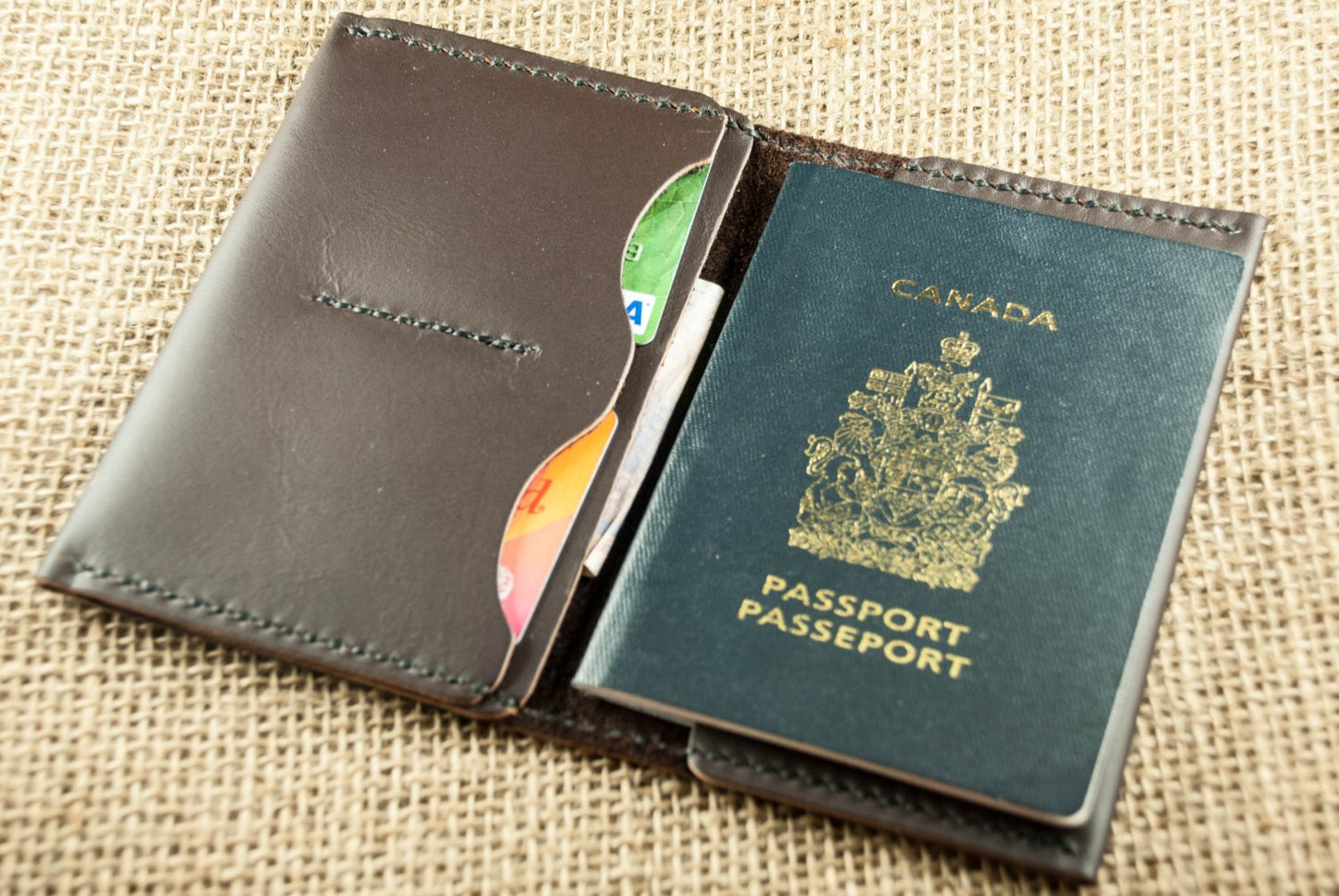 Hand Stitched Genuine Leather Passport Wallet/Holder/Cover