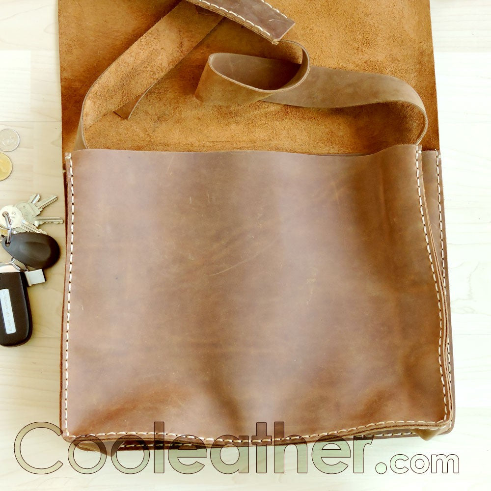Hand Stitched Leather Messenger Bag