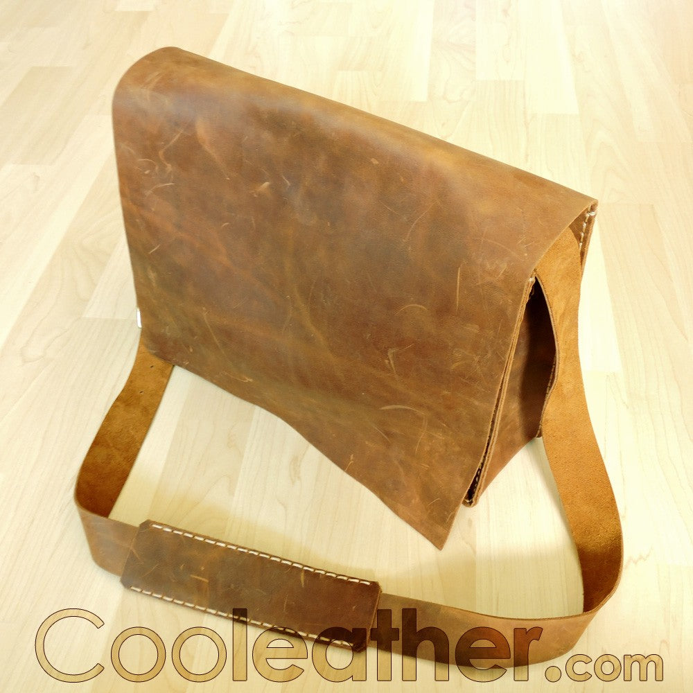 Hand Stitched Leather Messenger Bag
