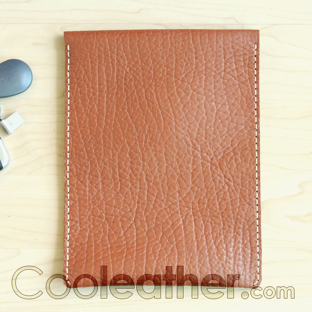 Hand-Sewn Leather iPad Mini Cover with Wooden Button