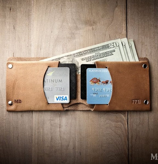 Super Thin Leather Minimal Traditional Wallet for Men, Handmade in USA