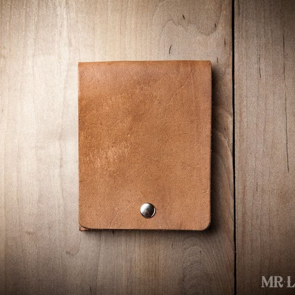 Super Thin Leather Jasper Card Wallet for Men, Handmade in USA