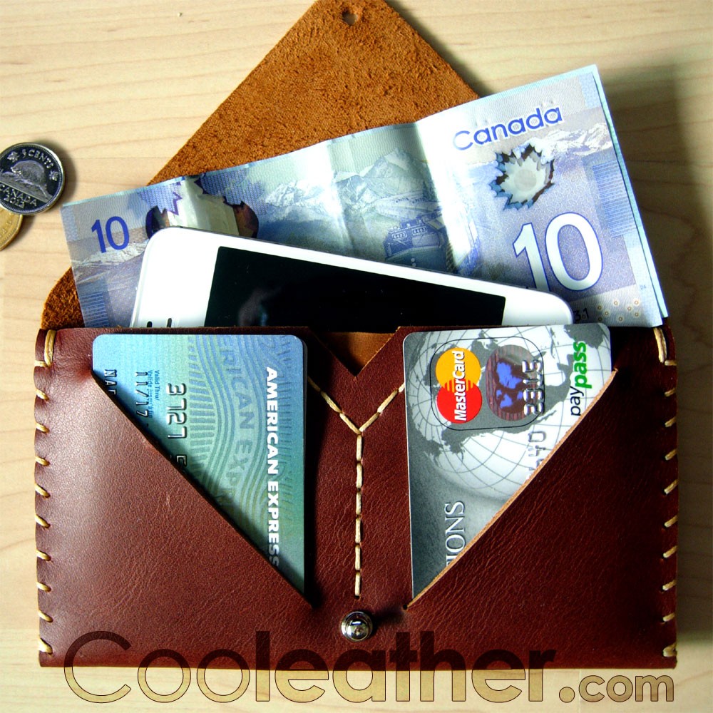Hand-stitched Leather iPhone Wallet for Women
