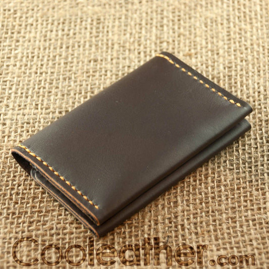 Leather Men Bi-fold Slim Wallet