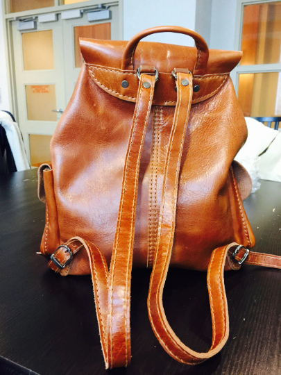 Small Leather Backpack Purse with Three Handy Pockets, MyMate3 Mini