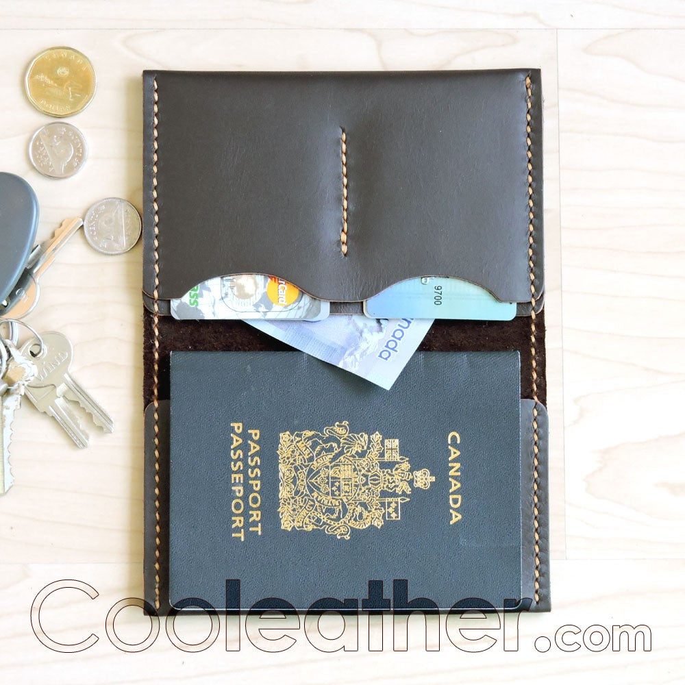 Hand Stitched Genuine Leather Passport Wallet/Holder/Cover