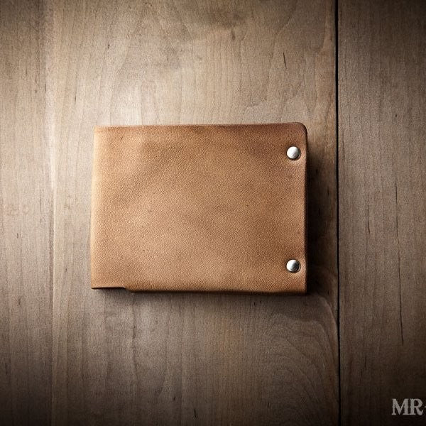 Super Thin Leather Minimal Traditional Wallet for Men, Handmade in USA
